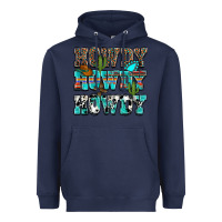 Navy western howdy howdy howdy Heavyweight Hoodie - NancyCooperArtShop