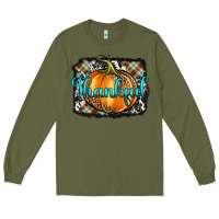 Army Green Thankful Pumpkin Long Sleeve Tee - Artiststas