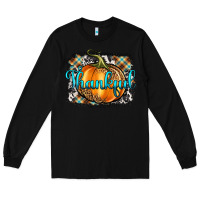 Black Thankful Pumpkin Long Sleeve Tee - Artiststas