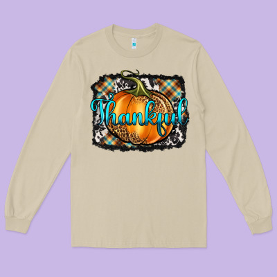 Thankful Pumpkin Long Sleeve Tee Designed By Artiststas