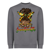 Storm juneteenth black woman messy bun Heavyweight Sweatshirt - HRA Design Shop