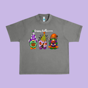Happy Halloween Gnomes White Urban Heavy Tee Designed By Racoondesign