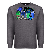 Charcoal Heather wrestling coffee cups Premium Sweatshirt - NancyCooperArtShop