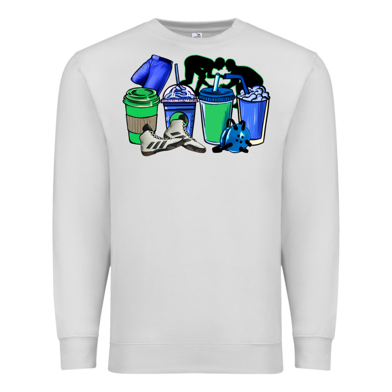 Wrestling Coffee Cups Premium Sweatshirt by NancyCooperArtShop | Teevron