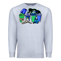 Heather Grey wrestling coffee cups Premium Sweatshirt - NancyCooperArtShop