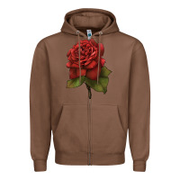Chestnut Oklahoma Rose Illustrations Zipper Hoodie - LillyAllenDesigns