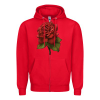 Red Oklahoma Rose Illustrations Zipper Hoodie - LillyAllenDesigns