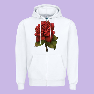 Oklahoma Rose Illustrations Zipper Hoodie Designed By Lillyallendesigns