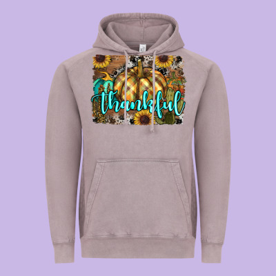 Thankful Pumpkin Vintage Hoodie Designed By Ranaportraitstore