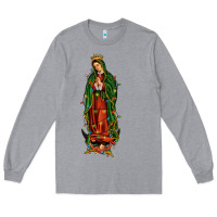 Heather Grey christmas our lady of guadalupe Long Sleeve Tee - JahusDesignShop