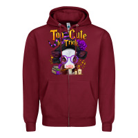 Burgundy too cute to trick halloween baby calf Zipper Hoodie - Jasminsmagicworld