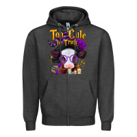Charcoal Heather too cute to trick halloween baby calf Zipper Hoodie - Jasminsmagicworld