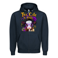 Navy too cute to trick halloween baby calf Zipper Hoodie - Jasminsmagicworld