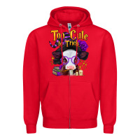 Red too cute to trick halloween baby calf Zipper Hoodie - Jasminsmagicworld