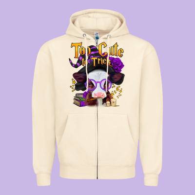 Too Cute To Trick Halloween Baby Calf Zipper Hoodie Designed By Jasminsmagicworld