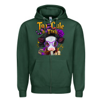 Sports Green too cute to trick halloween baby calf Zipper Hoodie - Jasminsmagicworld
