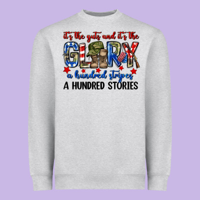 It's The Guts And It's The Glory A Hundred Stripes Heavyweight Sweatshirt Designed By Neo Western