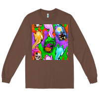 Chestnut halloween jar with ghost seamless pattern Long Sleeve Tee - BundleAndBundleShop