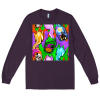 Plum halloween jar with ghost seamless pattern Long Sleeve Tee - BundleAndBundleShop