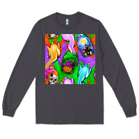 Smoke halloween jar with ghost seamless pattern Long Sleeve Tee - BundleAndBundleShop