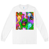 White halloween jar with ghost seamless pattern Long Sleeve Tee - BundleAndBundleShop