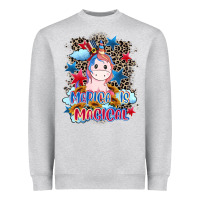 Heather Grey Merica is magical 4th of july Heavyweight Sweatshirt - CowGirlArtShop