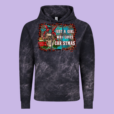 Just A Girl Who Loves Christmas Vintage Hoodie Designed By Ranaportraitstore