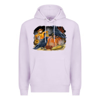 Lilac Fall Background With Crow Premium Hoodie - LillyAllenDesigns
