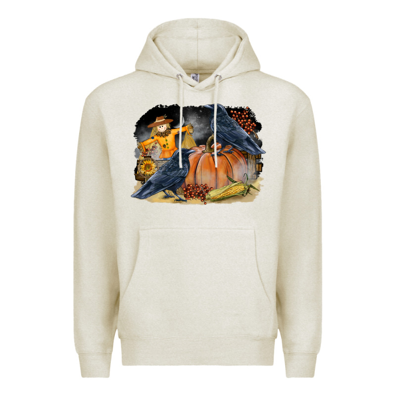 Fall Background With Crow Premium Hoodie by LillyAllenDesigns | Teevron