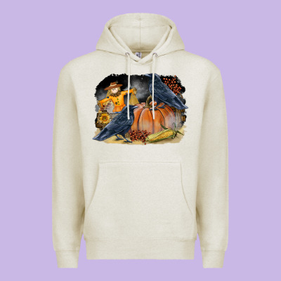 Fall Background With Crow Premium Hoodie Designed By Lillyallendesigns