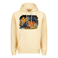 Pina Colada Fall Background With Crow Premium Hoodie - LillyAllenDesigns