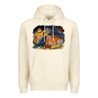 Sandshell Fall Background With Crow Premium Hoodie - LillyAllenDesigns