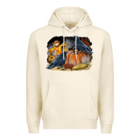 Tofu Fall Background With Crow Premium Hoodie - LillyAllenDesigns