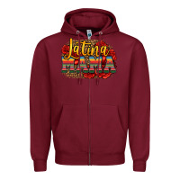 Burgundy latina mama Zipper Hoodie - Jasminsmagicworld