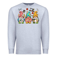 Heather Grey crafter gnomies Premium Sweatshirt - NancyCooperArtShop