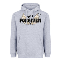 Heather Grey forgiven christian angel wings Heavyweight Hoodie - MaliasSmallBusiness