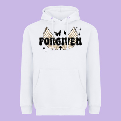 Forgiven Christian Angel Wings Heavyweight Hoodie Designed By Maliassmallbusiness