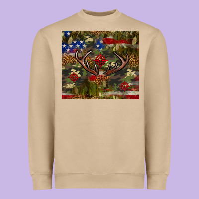 Hunting Leopard Usa Flag Tumbler 4th Of July Heavyweight Sweatshirt Designed By Neo Western