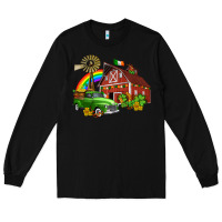 Black barn st patricks with truck and shamrocks Long Sleeve Tee - AdoDesignShop
