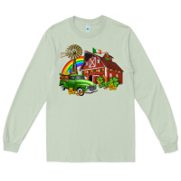 Matcha barn st patricks with truck and shamrocks Long Sleeve Tee - AdoDesignShop