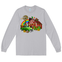 Moon Dust barn st patricks with truck and shamrocks Long Sleeve Tee - AdoDesignShop
