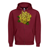 Burgundy Oregon Grape Flower Illustrations Zipper Hoodie - LillyAllenDesigns