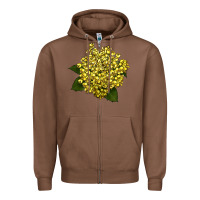 Chestnut Oregon Grape Flower Illustrations Zipper Hoodie - LillyAllenDesigns