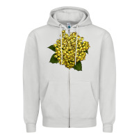 Dove Grey Oregon Grape Flower Illustrations Zipper Hoodie - LillyAllenDesigns