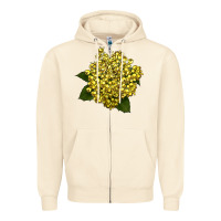 Sandshell Oregon Grape Flower Illustrations Zipper Hoodie - LillyAllenDesigns