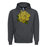 Smoke Oregon Grape Flower Illustrations Zipper Hoodie - LillyAllenDesigns