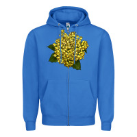 True Royal Oregon Grape Flower Illustrations Zipper Hoodie - LillyAllenDesigns