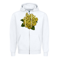 White Oregon Grape Flower Illustrations Zipper Hoodie - LillyAllenDesigns