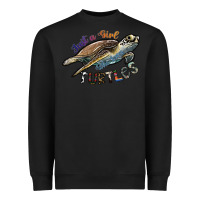 Black just a girl who loves turtles Heavyweight Sweatshirt - SublimationCraftShop