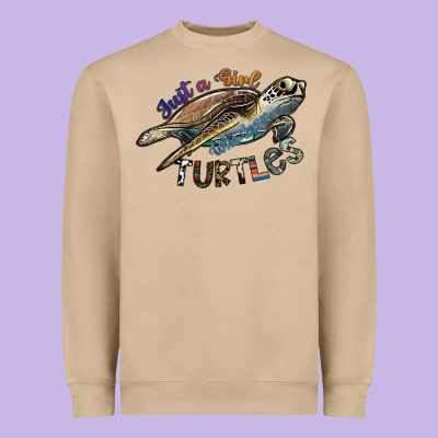 Just A Girl Who Loves Turtles Heavyweight Sweatshirt Designed By Sublimationcraftshop